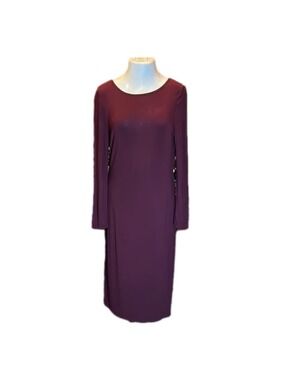 TOPSHOP Solid Maroon Long Sleeve Maxi Dress Size 12
